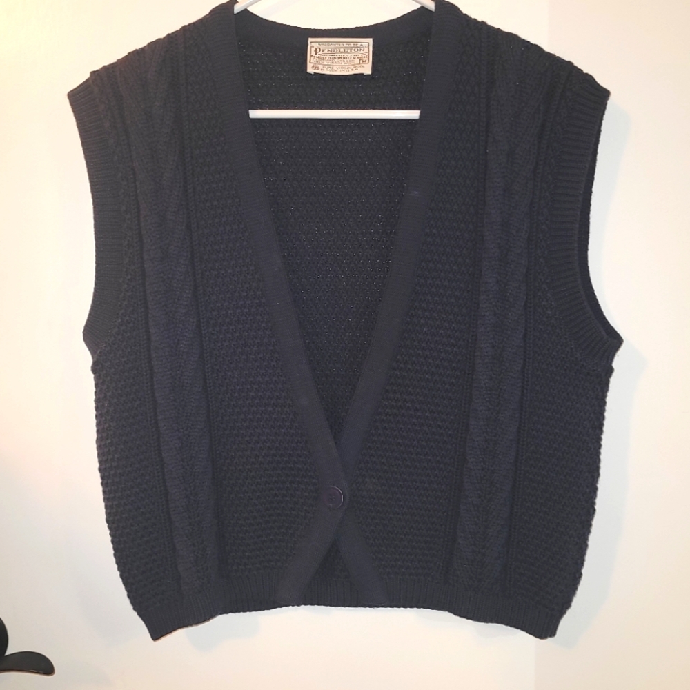 Pendleton Blur Sleeveless Wool Sweater Vest M